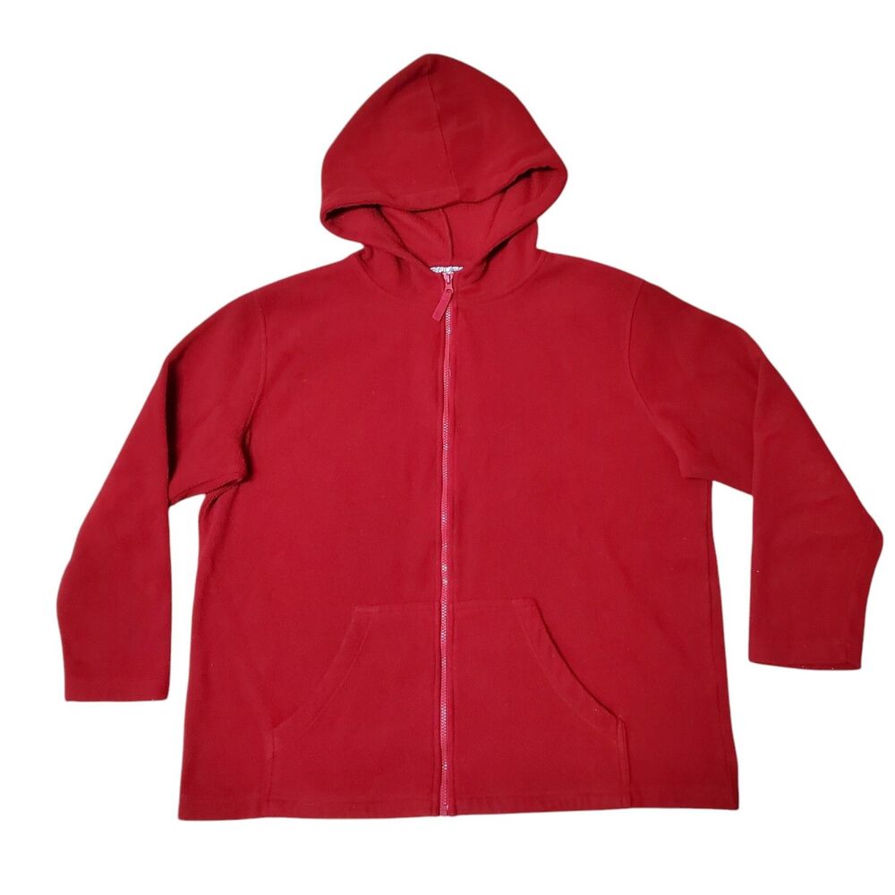 Speculation Womens Sz 1X Fleece Hoodie Full Zip Dark Red